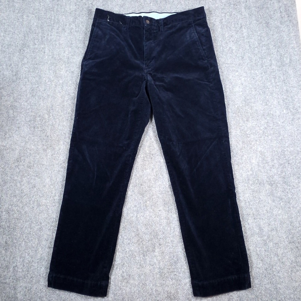 Polo Ralph Lauren Corduroy Pants Mens 34x30 Black Stretch Straight Fit Preppy